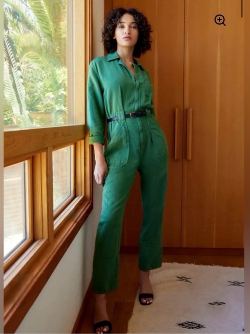 ANTHROPOLOGIE ETICA‎ Kingsley Utility Jumpsuit Juniper Green Denim Organic